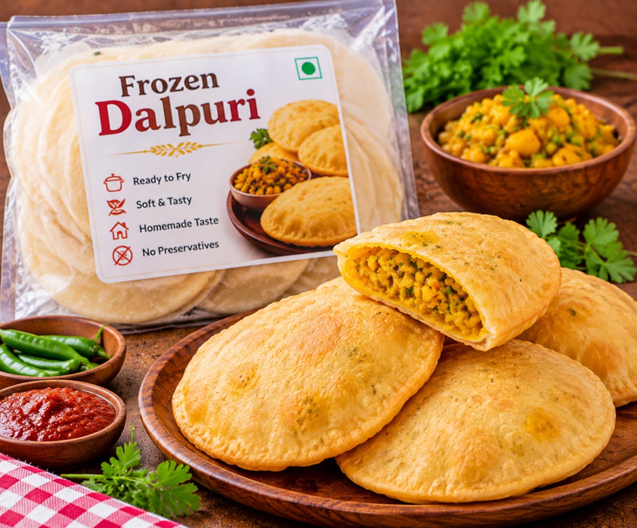 ফ্রোজেন ডালপুরি (১০ পিস) - Frozen Dalpuri (10 Pcs)