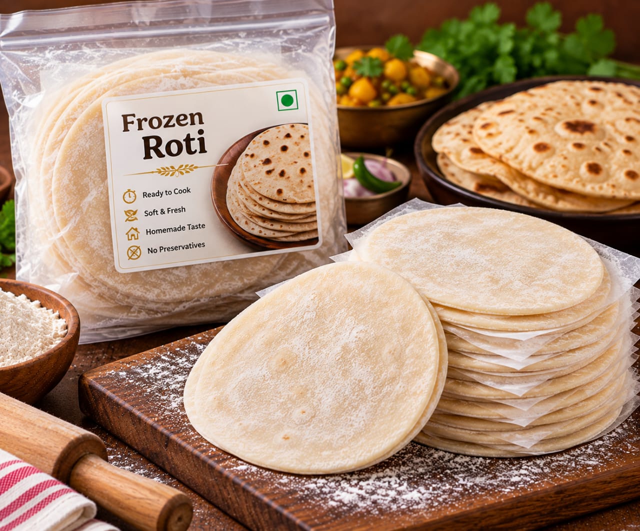 ফ্রোজেন রুটি (১৫ পিস) - Frozen Roti (15 Pcs)