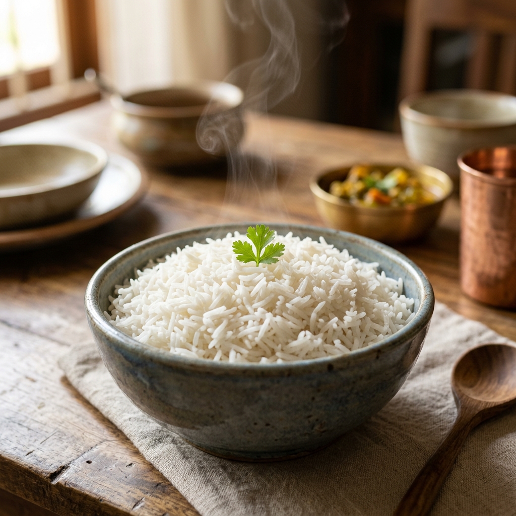 সাদা ভাত (স্টিমড বাসমতী) - Steamed Basmati Rice